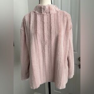 Nordstrom Ady P Blush Faux Fur Sweater Size Medium EUC